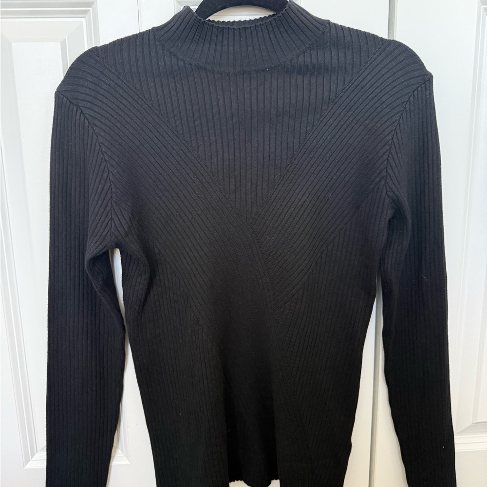 Premise Black Ribbed Knit Top